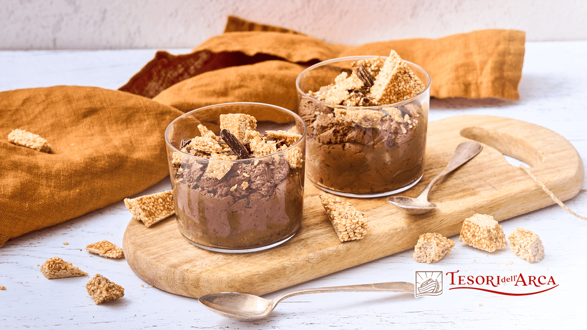 Mousse al cioccolato fondente 78% e croccante sesamo e miele - 2