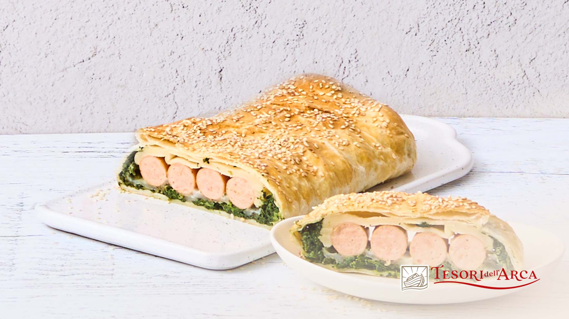 Strudel salato con wurstel artigianali, spinaci e mozzarella - 2