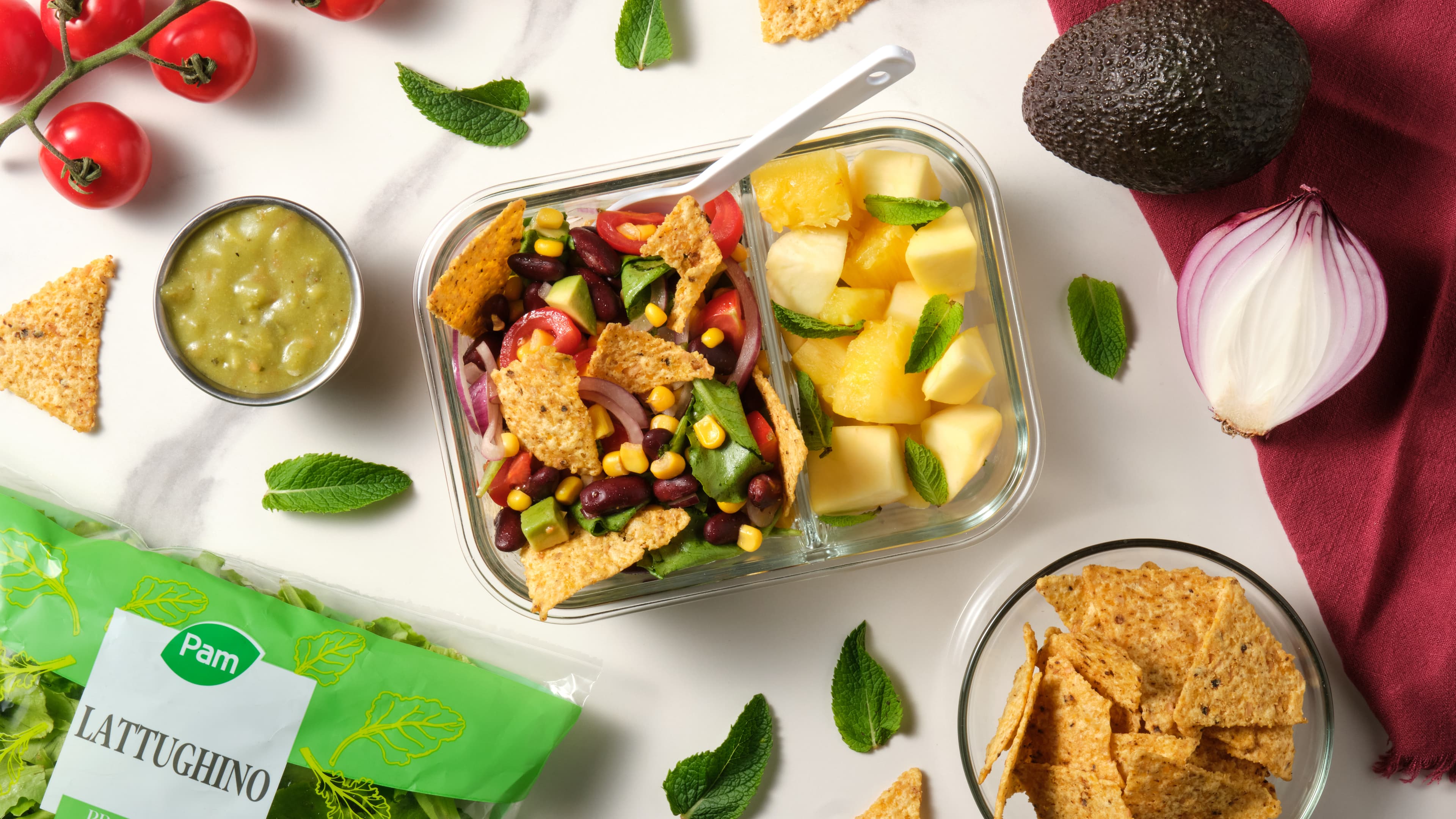 Insalata lattughino avocado e fagioli rossi