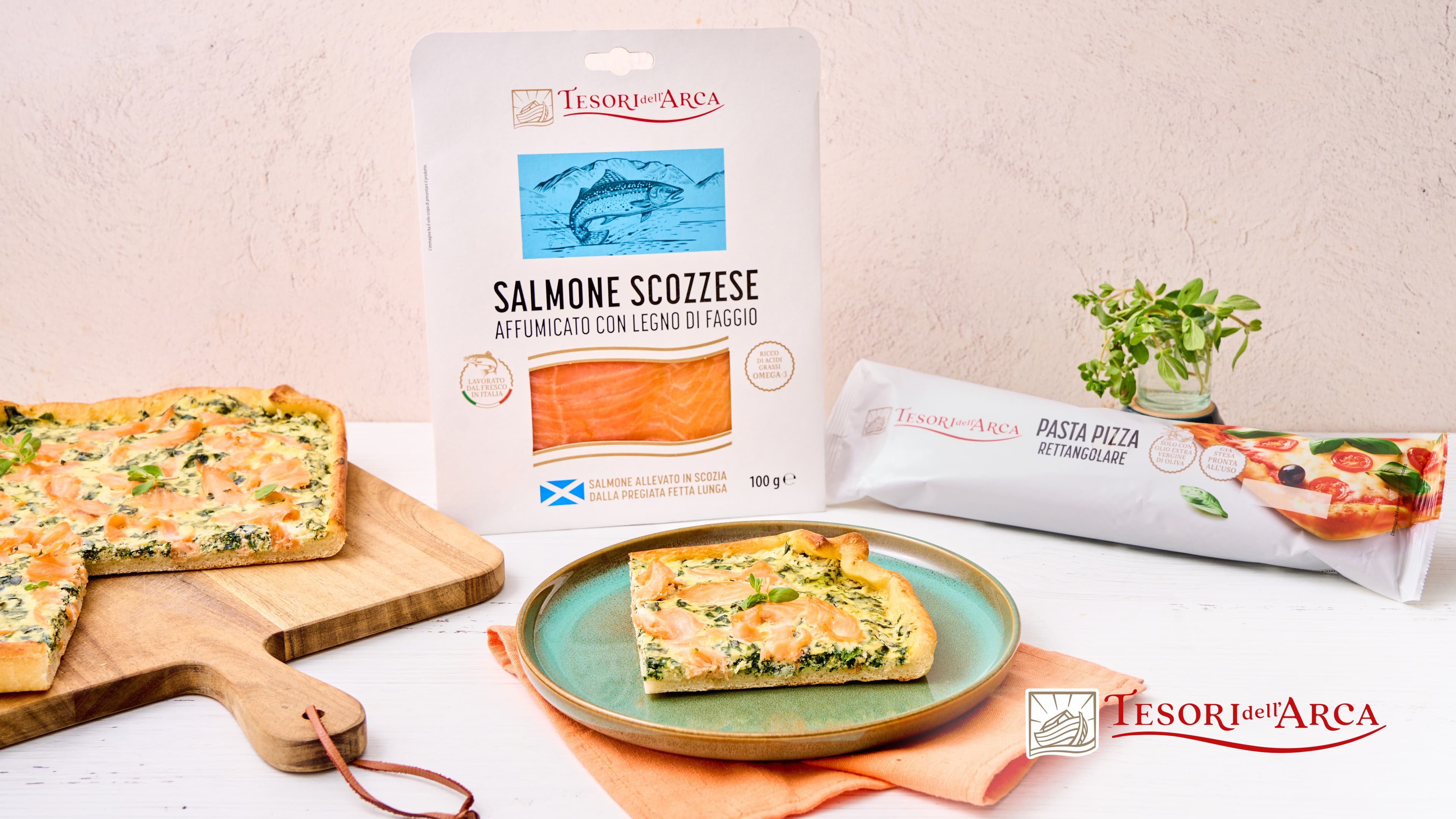 Tesori dell'arca – esempio: Torta salata con spinaci e salmone scozzese