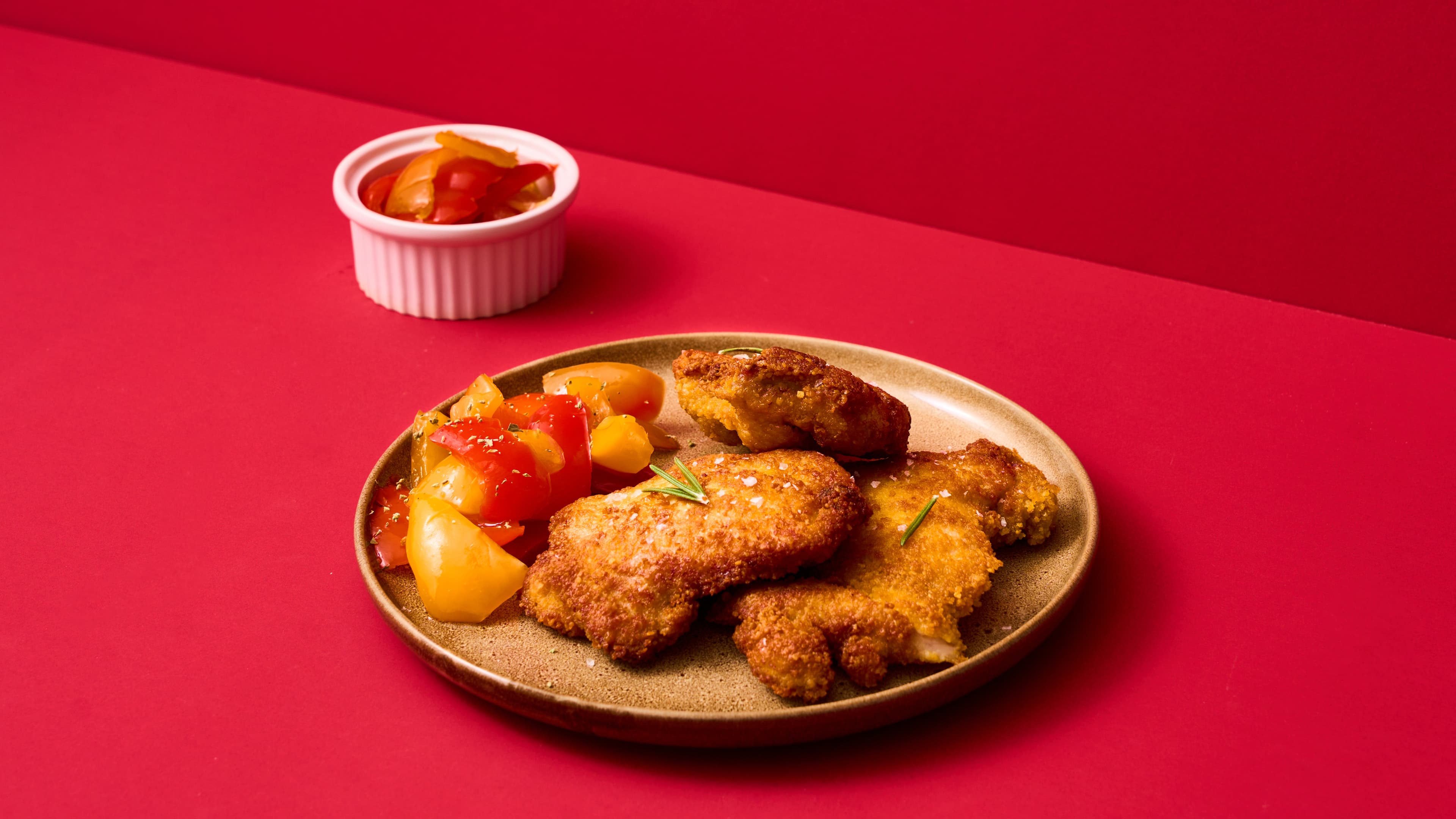 Sovraccosce di pollo panate con peperoni in agrodolce - 1