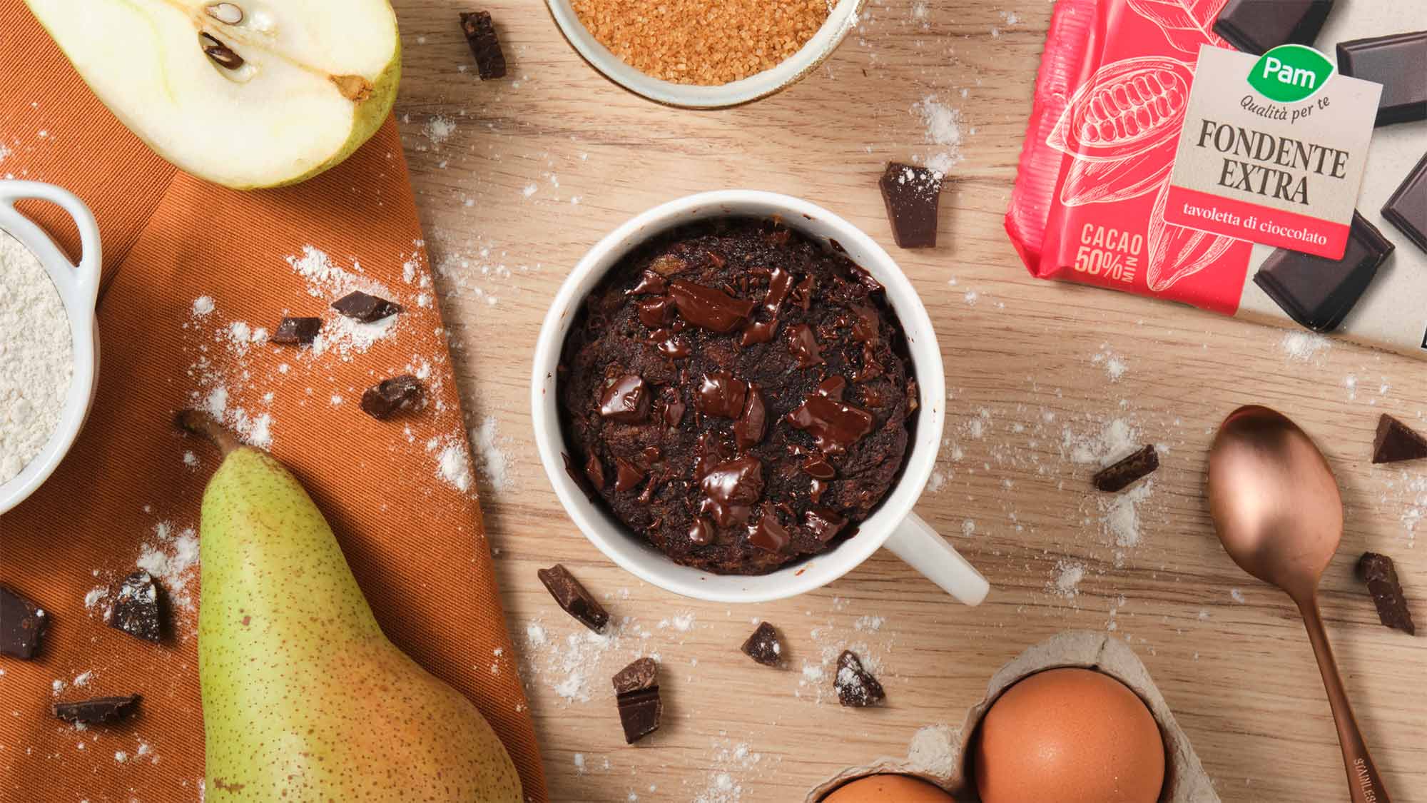 Mug cake pera e cioccolato