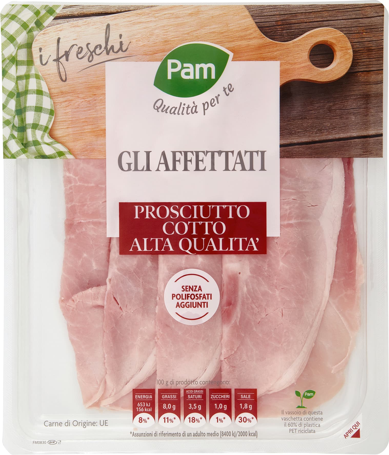 Prosciutto cotto alta qualità PAM