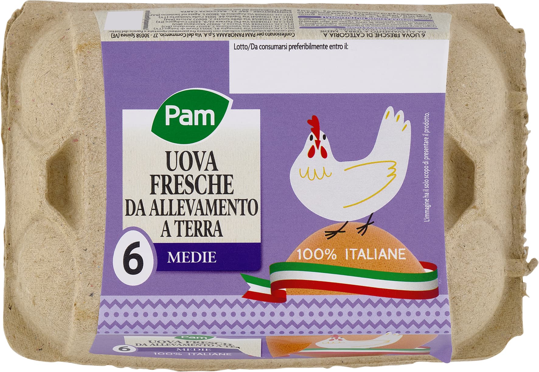 Uova da allevamento a terra PAM