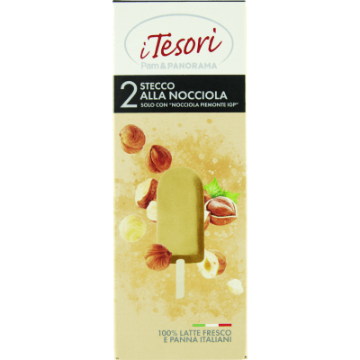 I TESORI 2 Stecco alla Nocciola Solo con "Nocciola Piemonte IGP" 2 x 70 g