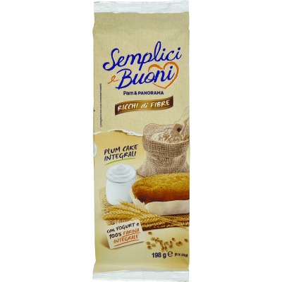 SEMPLICI E BUONI Ricchi di Fibre Plum Cake Integrali 6 x 33 g