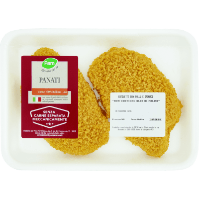 PAM Qualità per te Panati Cotolette con Pollo e Spinaci 0,220 kg