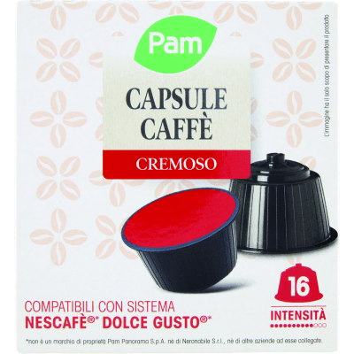 PAM Capsule Caffè Cremoso Compatibili Nescafè* Dolce Gusto* 120g (16x7,5g)