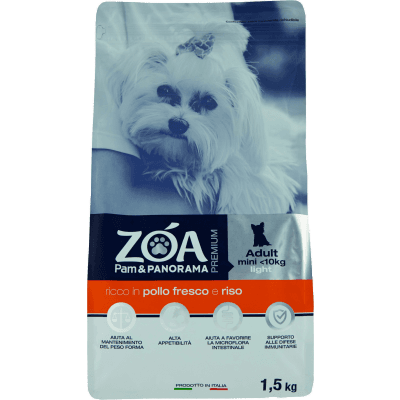 ZOA PREMIUM Adult mini <10kg light ricco in pollo fresco e riso 1,5 kg