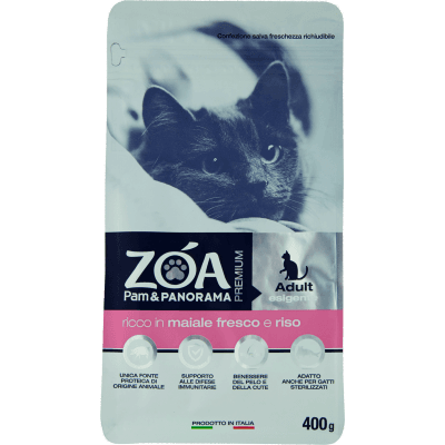 ZOA PREMIUM Adult esigente ricco in maiale fresco e riso 400 g