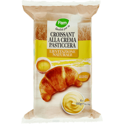 PAM Qualità per te Croissant alla Crema Pasticcera 6 x 50 g