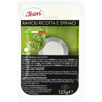 I TESORI Ravioli Ricotta e Spinaci 125 g