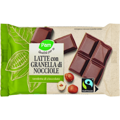 PAM Qualità per te Latte con Granella di Nocciole tavoletta di cioccolato 100 g