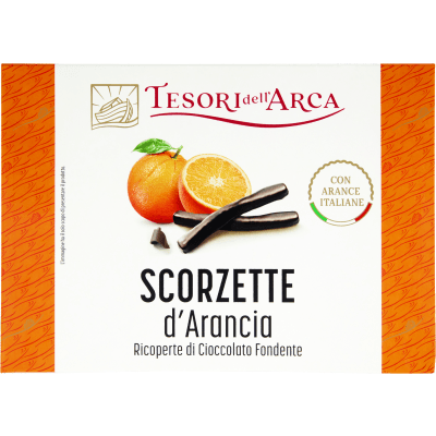 TESORI DELL'ARCA Scorzette d'Arancia Ricoperte di Cioccolato Fondente 230 g