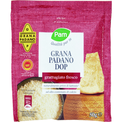 PAM Qualità per te Grana Padano DOP grattugiato fresco 50 g