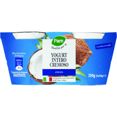 PAM PANORAMA Yogurt intero Cremoso al Cocco 2 x 125 g