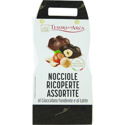 TESORI DELL'ARCA Nocciole Ricoperte Assortite al Cioccolato Fondente e al Latte 160 g