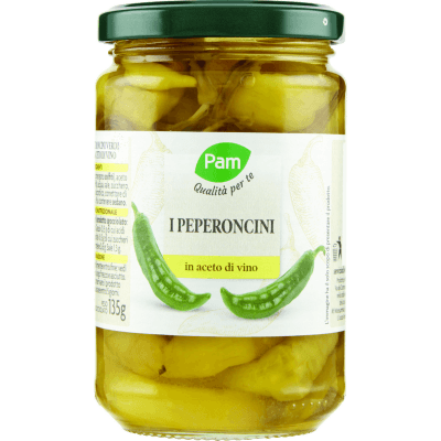 PAM Qualità per te Peperoncini verdi in aceto di vino 250 g