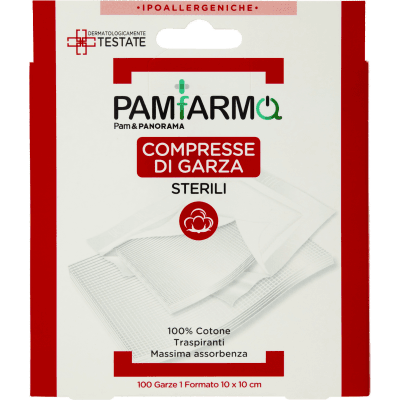 PAMFARMA Compresse di Garza Sterili 10 x 10 cm 100 pz