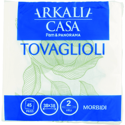 ARKALIA CASA Tovaglioli Morbidi Decorati 2 Veli 38x38 45 pz