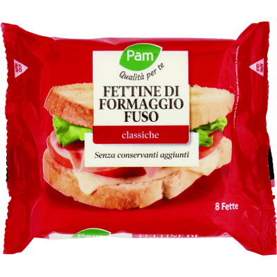 PAM Qualità per te Fettine di Formaggio Fuso 8 Pezzi 200 g