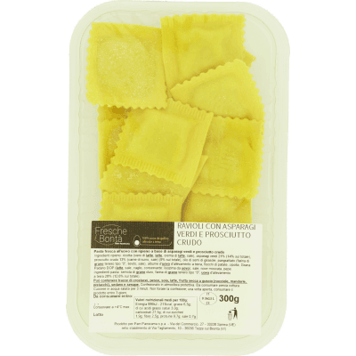 FRESCHE BONTÀ Ravioli con Asparagi Verdi e Prosciutto Crudo 300 g
