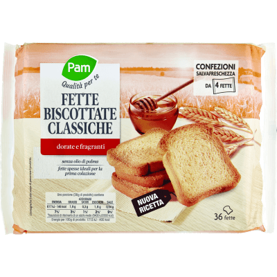 PAM Qualità per te Fette Biscottate Classiche 9 x 36 g