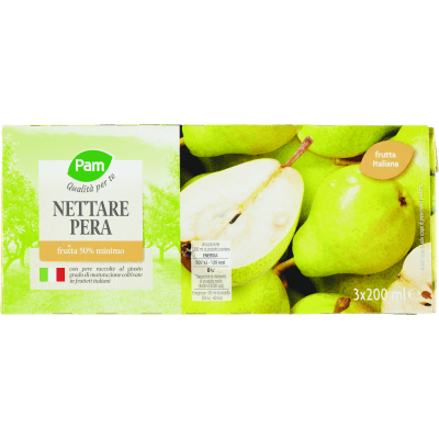 PAM PANORAMA Succo e Polpa di Pera 600 ml (200ml x 3)