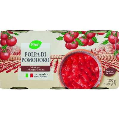 PAM PANORAMA Polpa di Pomodoro 1200g (400g x 3)