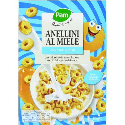 PAM PANORAMA Anellini di Cereali al Miele 375 g