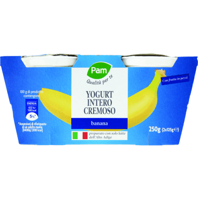PAM PANORAMA Yogurt intero Cremoso alla Banana 250g (125g x2)