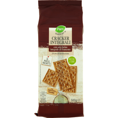PAM Qualità per te Cracker Integrali con sola farina integrale di frumento 16 x 31,25 g
