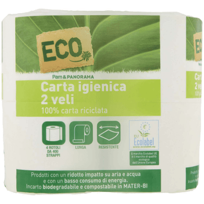 ECO Carta igienica 2 veli 100% carta riciclata 4 rotoli – immagine 9