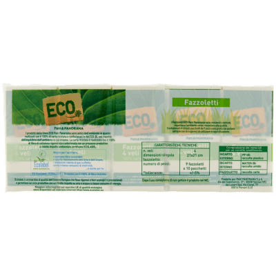 ECO Fazzoletti 100% carta riciclata 4 veli 10 pacchetti – immagine 11