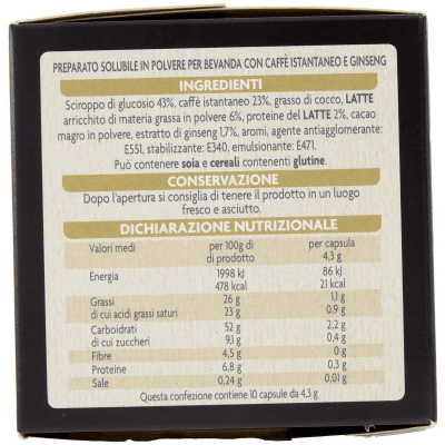 PAM Capsule Ginseng Cremoso Compatibili Nespresso* 43g (10x4,3g) – immagine 12