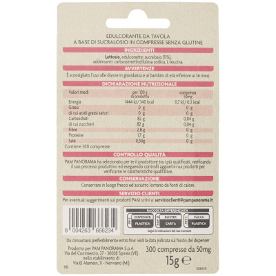 PAM PANORAMA Dolcificante in compresse ipocalorico 15g (50mg x 300) – immagine 11