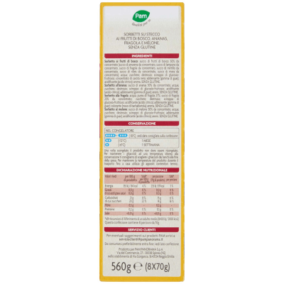 PAM PANORAMA Sorbetti Frutta Frutti di bosco Ananas Fragola Melone 8 x 70 g – immagine 13