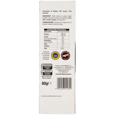 I TESORI Cioccolato di Modica IGP 70% Cacao 80 g – immagine 11