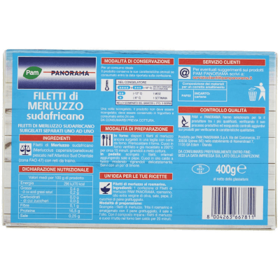 PAM PANORAMA Filetti di Merluzzo sudafricano Surgelati 400 g – immagine 4