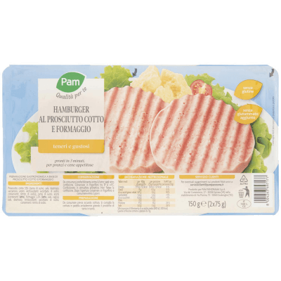PAM Qualità per te Hamburger al Prosciutto Cotto e Formaggio 2 x 75 g – immagine 9