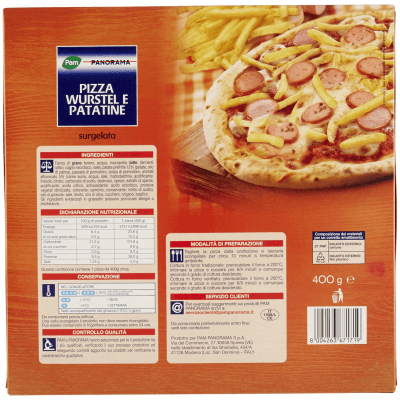 PAM PANORAMA Pizza Wurstel e Patatine surgelata 400 g – immagine 11
