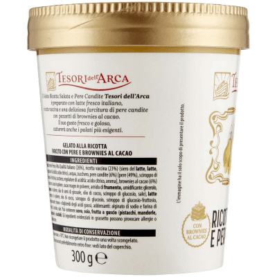 TESORI DELL'ARCA Gelato Ricotta Salata e Pere Candite 300 g – immagine 10