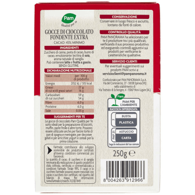 PAM Qualità per te Gocce di Cioccolato fondente 250 g – immagine 11