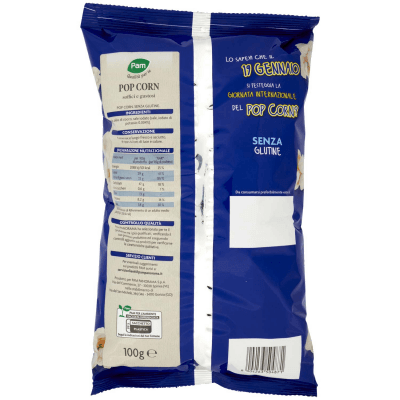 PAM Qualità per te Pop Corn Salati 100 g – immagine 11