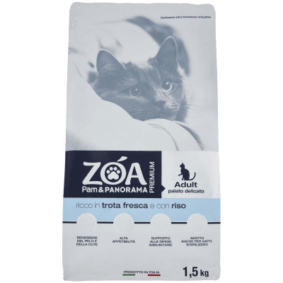 ZOA PREMIUM Adult palato delicato ricco in trota fresca e con riso 1,5 kg – immagine 9