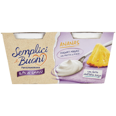 SEMPLICI E BUONI 0,1% di Grassi Ananas Yogurt Magro con Frutta in Pezzi 250g (2x125g) – immagine 9