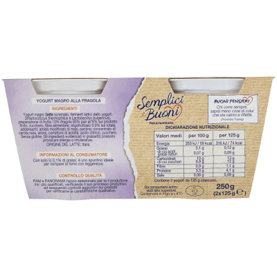 SEMPLICI E BUONI 0,1% di Grassi Fragola Yogurt Magro con Frutta in Pezzi 250g (2x125g) – immagine 11