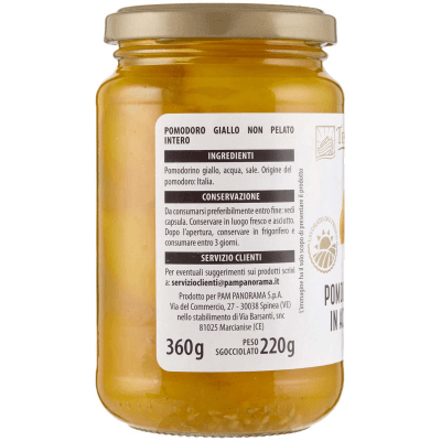 TESORI DELL'ARCA Pomodoro Intero in Acqua e Sale Giallo 360 g – immagine 10