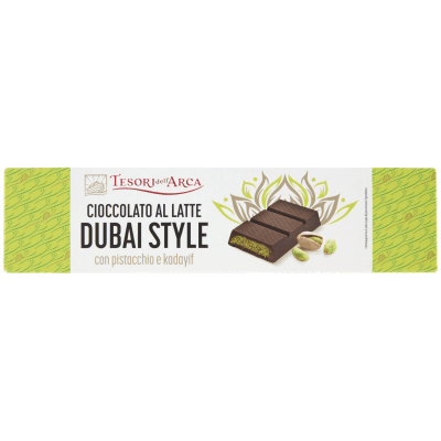 TESORI DELL'ARCA Cioccolato al Latte Dubai Style con pistacchio e kadayif 145 g – immagine 9