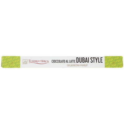 TESORI DELL'ARCA Cioccolato al Latte Dubai Style con pistacchio e kadayif 145 g – immagine 14